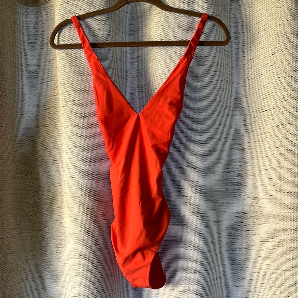 Coral High Leg One Piece Swimsuit